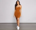 Knit Mini Dress with a Scoop Neck