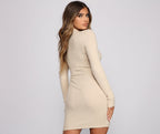 Ribbed Knit Mini Dress