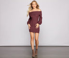 Off-Shoulder Knit Bodycon Mini Dress