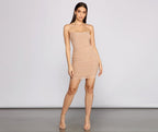 Mesh Sleeveless Mini Dress with a Square Neck