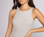 Crewneck Knit Sleeveless Midi Dress