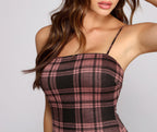 Checked Knit Mini Dress