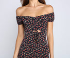 Floral Mini Dress with Ruched Details