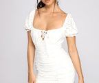 Square-Neck Bodycon Ruffled Mini Dress