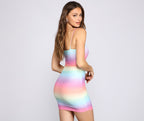 Tie-Dye Mesh Mini Dress