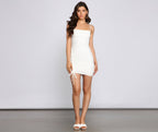 Sleeveless Spaghetti-Strap Mini Dress with a Square Neck