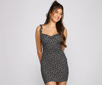 V-Neck Strappy Mini Dress with Ruffle Details
