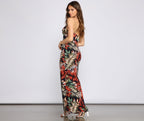 Spaghetti-Strap Sleeveless Maxi Dress with a V-Neck