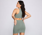 Ribbed Sleeveless Mini Dress with Cutout Details