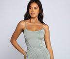 Sleeveless Knit Mini Dress with a Scoop Neck