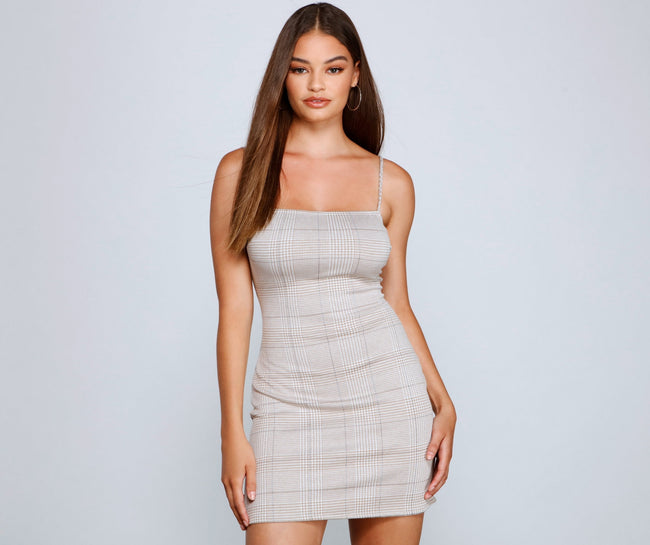 The Classic Plaid Mini Dress - Lady Occasions Main image