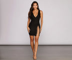 Suede Chain-Detail Dress