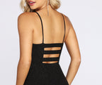 V-Neck Glitter Sleeveless Mini Dress