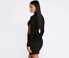 Suede Mini Dress with Lace-Up Details