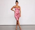 Satin Sleeveless Mini Dress with a V-Neck