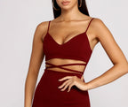 Plunging-V Spaghetti-Strap Cutout Mini Dress