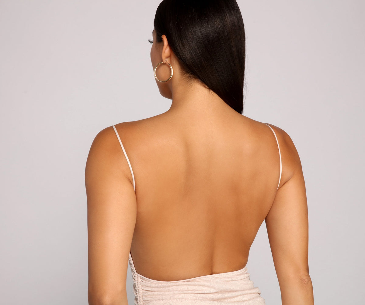 Sleeveless Ruched Mini Dress with a Square Neck