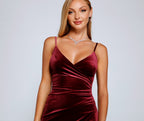 Velvet Asymmetric Mini Dress