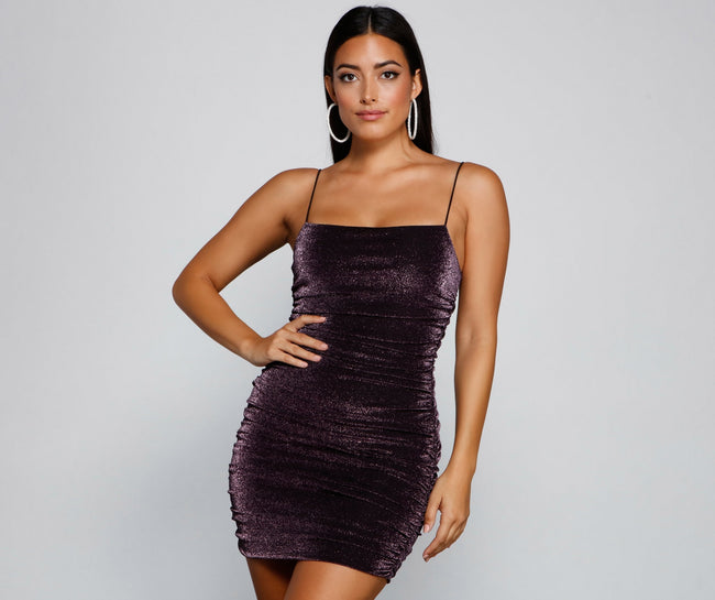 Glow Hour Glitter Mini Dress - Lady Occasions Main image