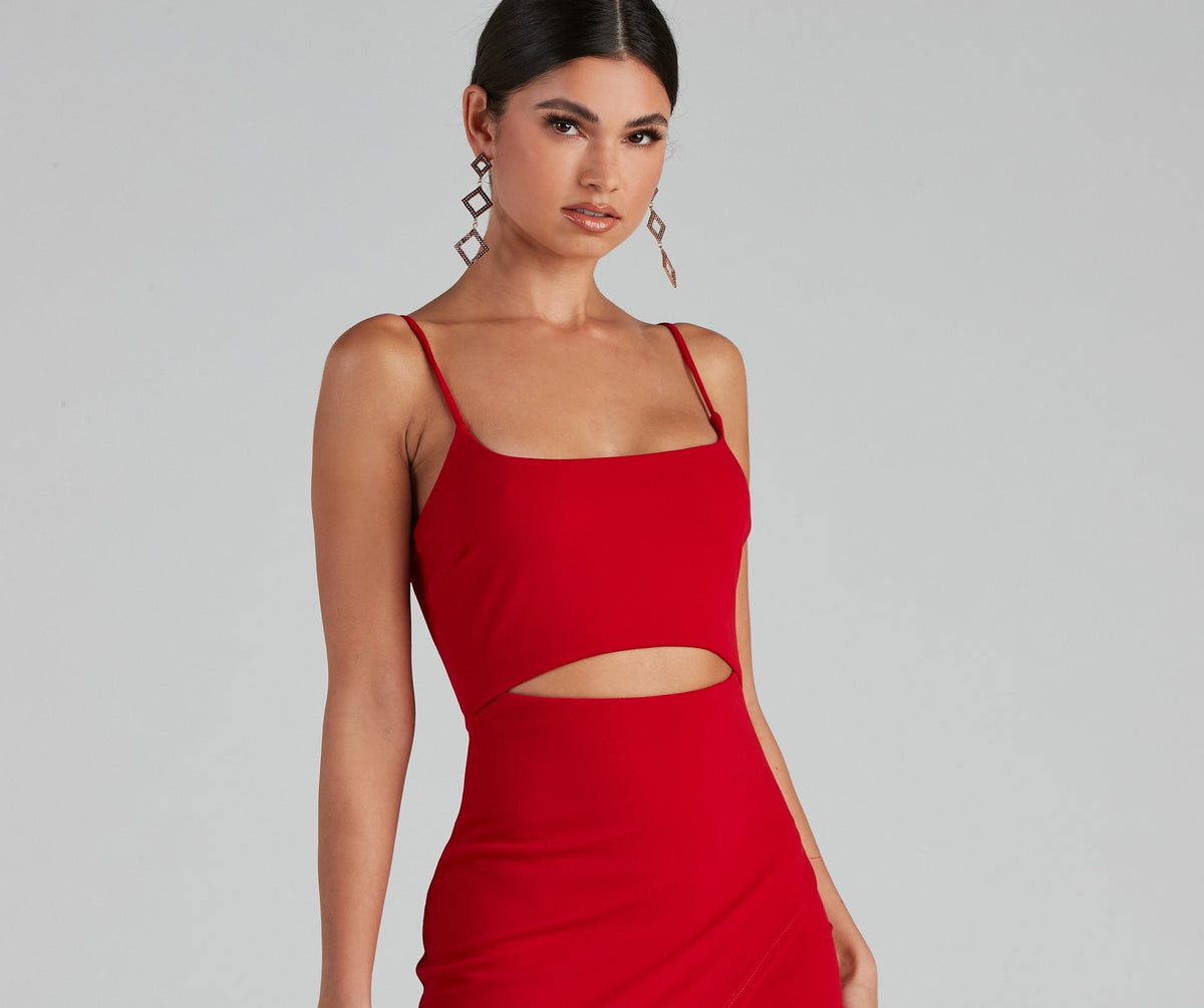 Cutout Dress with a Square Neck