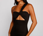 One-Shoulder Bodycon Dress with Cutout Details