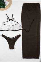 Pleated Three-Piece Set with a Split Detail