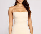 Ribbed Bodycon Spaghetti-Strap Mini Dress