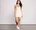 Ribbed Bodycon Spaghetti-Strap Mini Dress