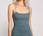 Ribbed Bodycon Spaghetti-Strap Mini Dress