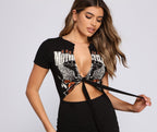 Plunging-V Knit Cutout Mini Dress