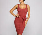 Ribbed Midi Dress with a Scoop Neck