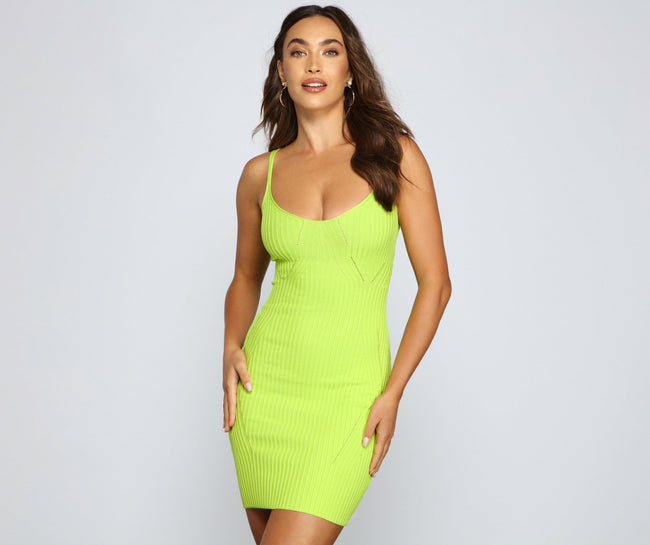 For The Thrill Of Knit Mini Dress - Lady Occasions Main image