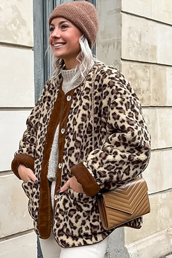 Leopard-Print Oversized Coat