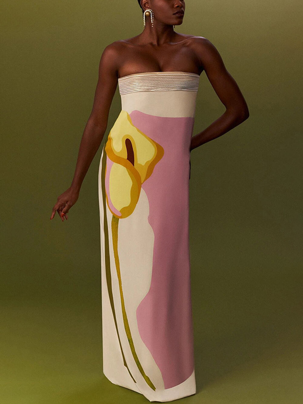 Eye-Graphic Printed Maxi Dress