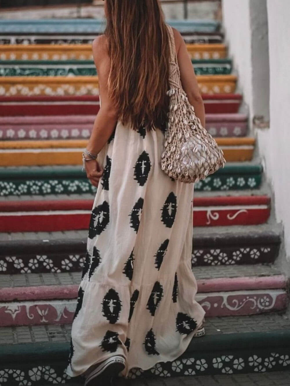 Printed Relaxed-Fit Maxi Dress