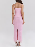 Fitted Mesh Skirt with a Split Detail
