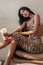 Animal-Print V-Neck Maxi Dress