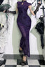 High-Rise Gothic Dress with a High Neck
