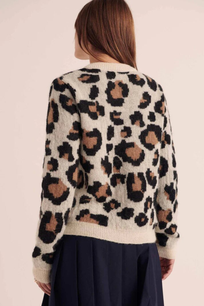 Leopard-Print Retro Cardigan