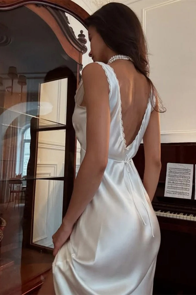 Bodycon Sleeveless Maxi Dress with Lace Details