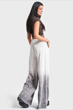 Ombré High-Rise Jeans with Drawstring Detail