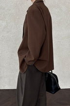 Waffle-Texture Oversized Blazer
