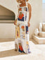 Printed Spaghetti-Strap Maxi Dress