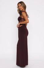 Lace Tie-Strap Sheer Maxi Dress