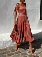 Off-Shoulder Ruffled Midi Dress