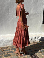 Off-Shoulder Ruffled Midi Dress