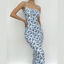 Floral Mermaid Maxi Dress with an Open Back