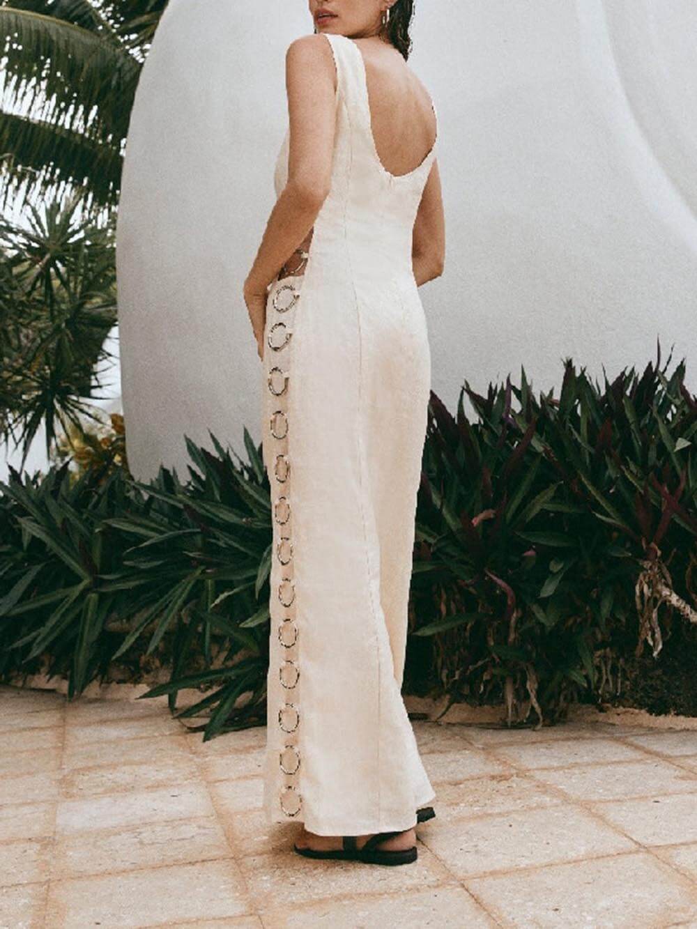 Printed Sleeveless Midi Dress