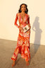 Floral Bodycon Cutout Maxi Dress with a V-Neck