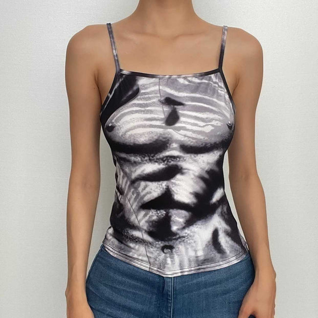 Strappy Open-Back Contrast-Detail Cami Top Main image